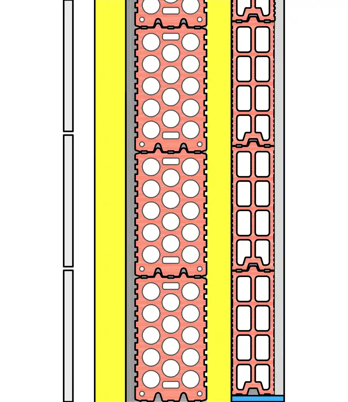 Imágen de sección de fachada ventilada con trasdosado cerámico para Ladrillo Drybrick Termoacústico